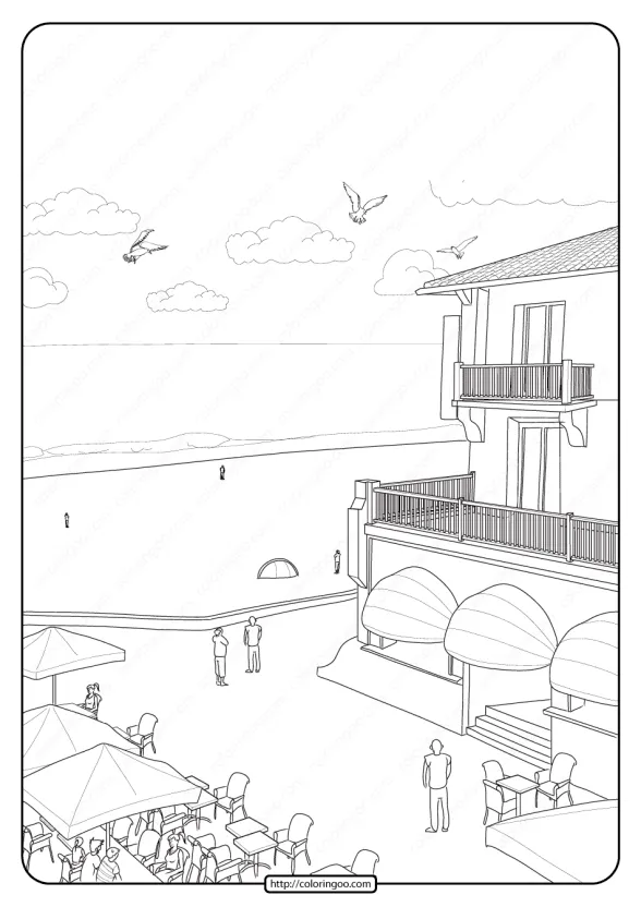 Free Printable Restaurant Pdf Coloring Page 1 free printable restaurant pdf coloring page