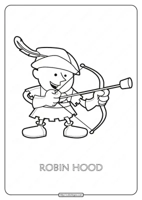 Free Printable Robin Hood Pdf Coloring Page