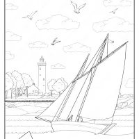 free printable sailboat pdf coloring page