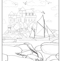 free printable seaside manor pdf coloring page