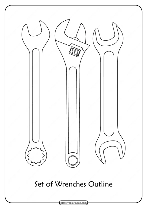 Free Printable Set of Wrenches Pdf Outline Icons 1 free printable set of wrenches pdf outline icons
