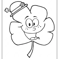 free printable smiling clover pdf coloring page