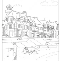 free printable street wiev pdf coloring page