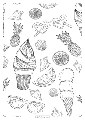 Free Printable Summer Patterns Pdf Coloring Page