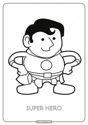 Free Printable Super Hero Pdf Coloring Page
