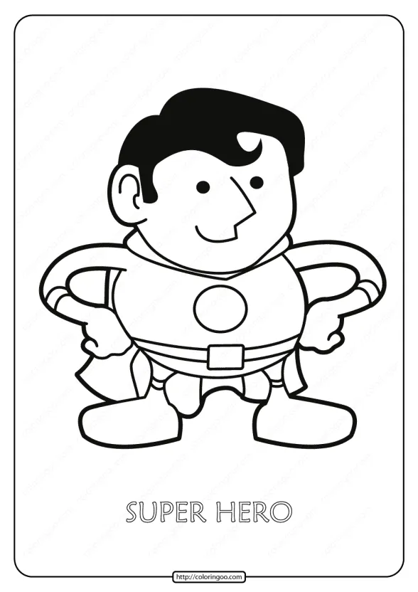Free Printable Super Hero Pdf Coloring Page 1 free printable super hero pdf coloring page