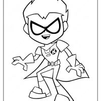 free printable teen titans go robin coloring page