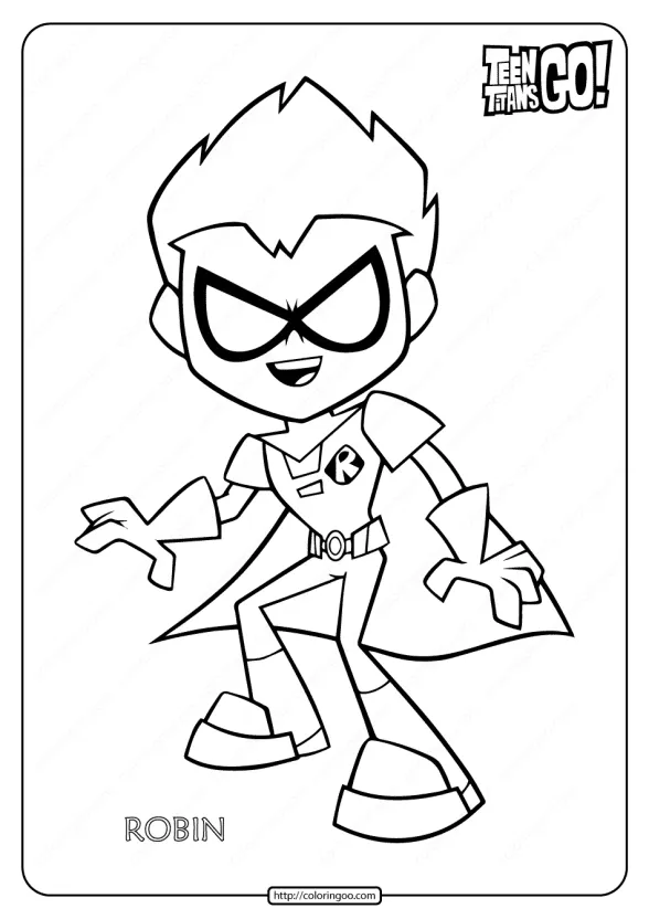 Free Printable Teen Titans Go Robin Coloring Page 1 free printable teen titans go robin coloring page