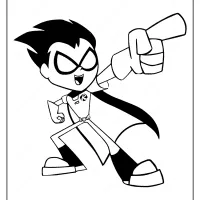 free printable teen titans go robin pdf coloring page