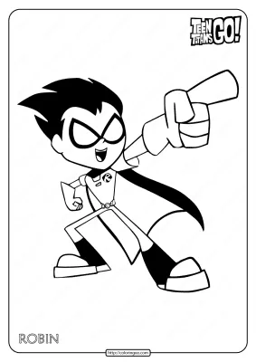 Printable Teen Titans Go Robin Pdf Coloring Page