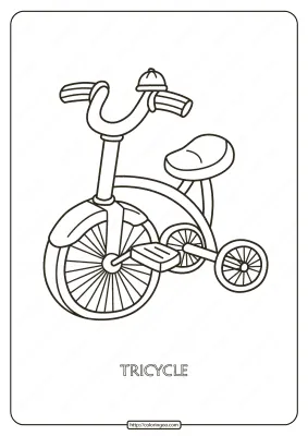 Free Printable Tricycle Pdf Coloring Page