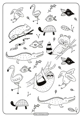 Free Printable Tropical Animals Coloring Pages
