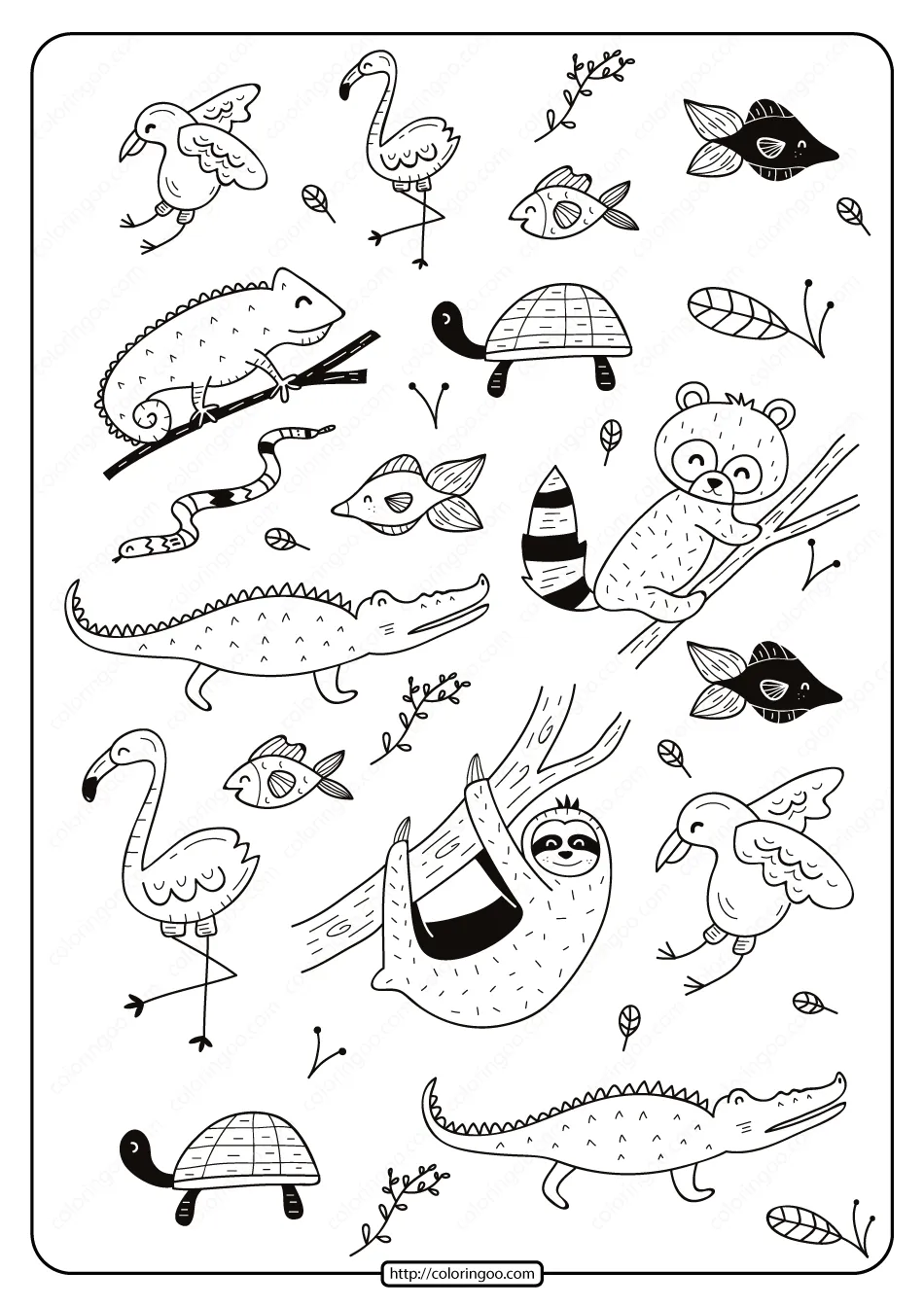 Free Printable Tropical Animals Coloring Pages 2 free printable tropical animals coloring pages