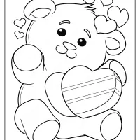 free printable valentines day bear coloring page