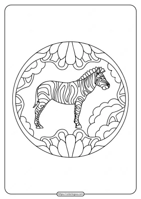 Free Printable Zebra Animals Pdf Coloring Page