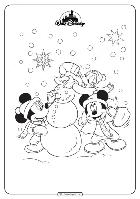 Mickey Minnie Mouse and Donald Duck Coloring Page