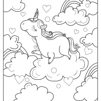 Printable A Unicorn Above The Clouds Coloring Page 14 printable a unicorn above the clouds coloring page