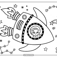 printable astronaut having journey in the space coloring
