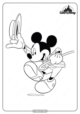 Printable Dapper Mickey Mouse Pdf Coloring Page