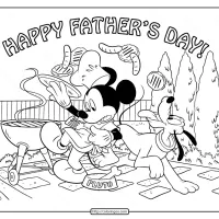 printable disney happy fathers day coloring page