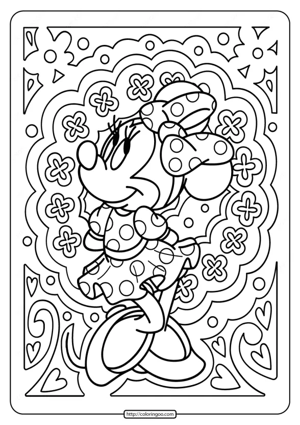 Printable Disney Minnie Mouse Pdf Coloring Page 1 printable disney minnie mouse pdf coloring page