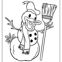 Printable Donald Duck a Snowman Coloring Page 33 printable donald duck a snowman coloring page