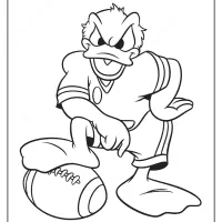printable donald duck football player coloring page