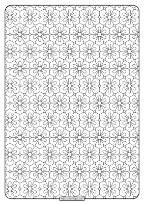Printable Flower Geometric Pattern Coloring Page 02