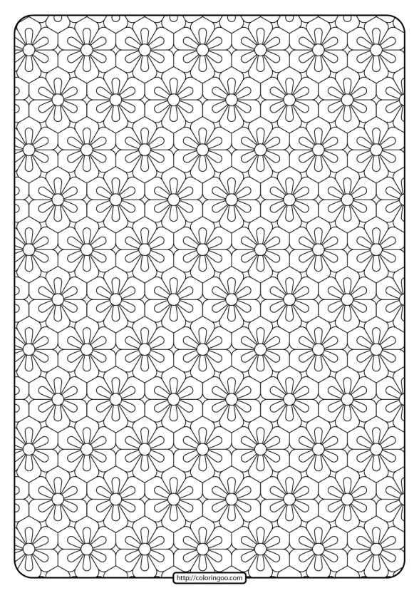 Printable Flower Geometric Pattern Coloring Page 02 1 printable flower geometric pattern coloring page 02