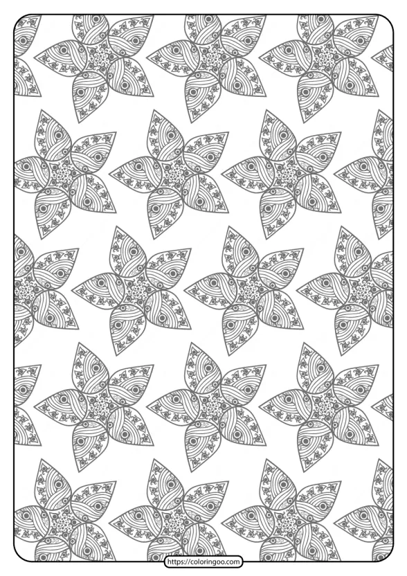 Printable Flower Geometric Pattern Coloring Page 03 1 printable flower geometric pattern coloring page 03