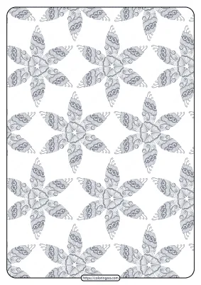Printable Flower Geometric Pattern Coloring Page 05