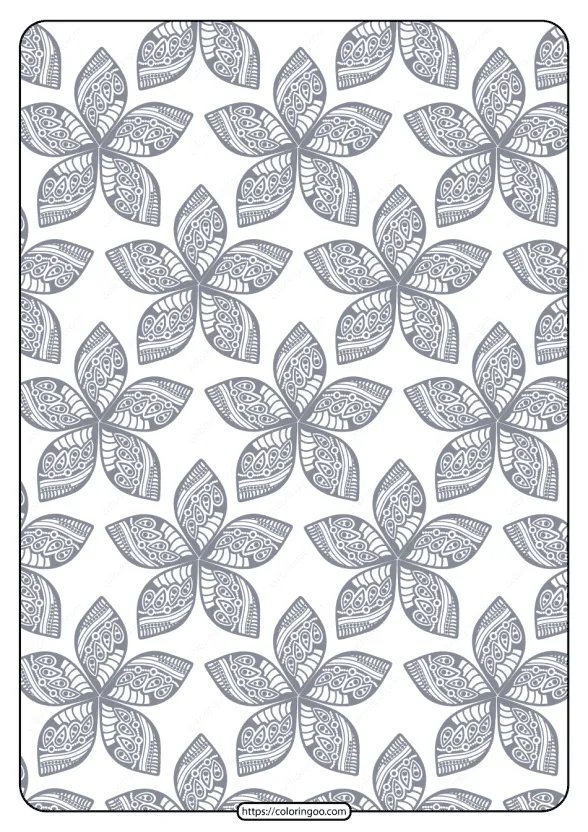 Printable Flower Geometric Pattern Coloring Page 06 1 printable flower geometric pattern coloring page 06