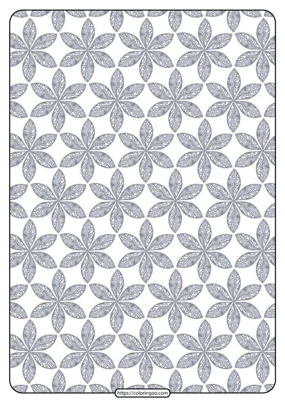 printable flower geometric pattern coloring page 07