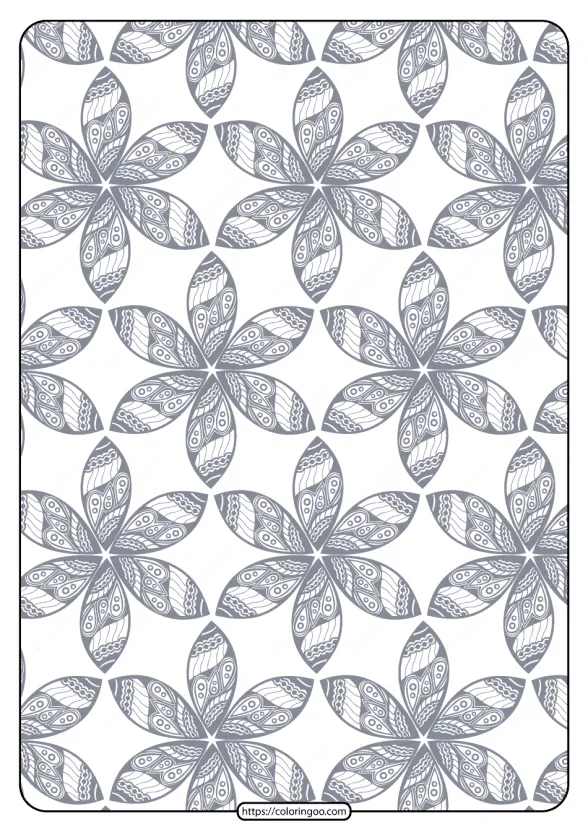 Printable Flower Geometric Pattern Coloring Page 08 1 printable flower geometric pattern coloring page 08