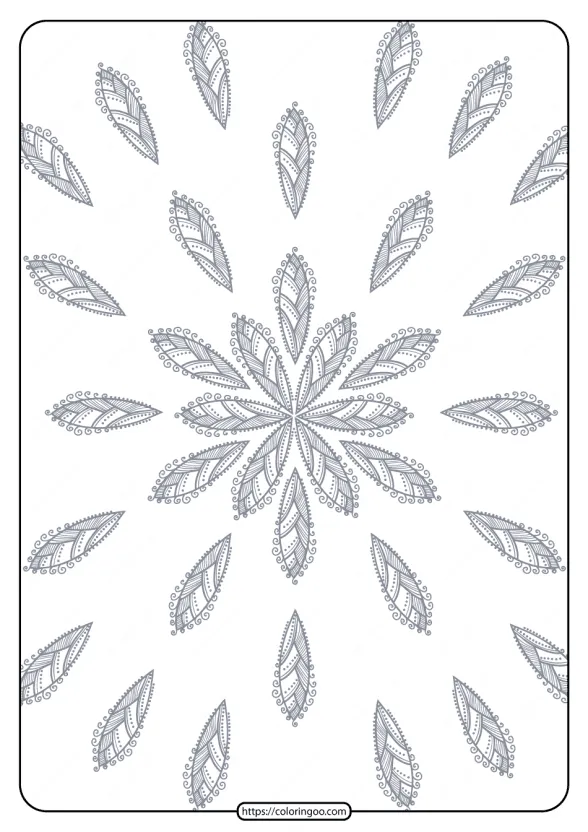 printable flower geometric pattern coloring page 09