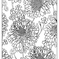 printable flower pattern coloring page 01