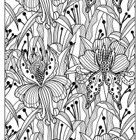 printable flower pattern coloring page 02