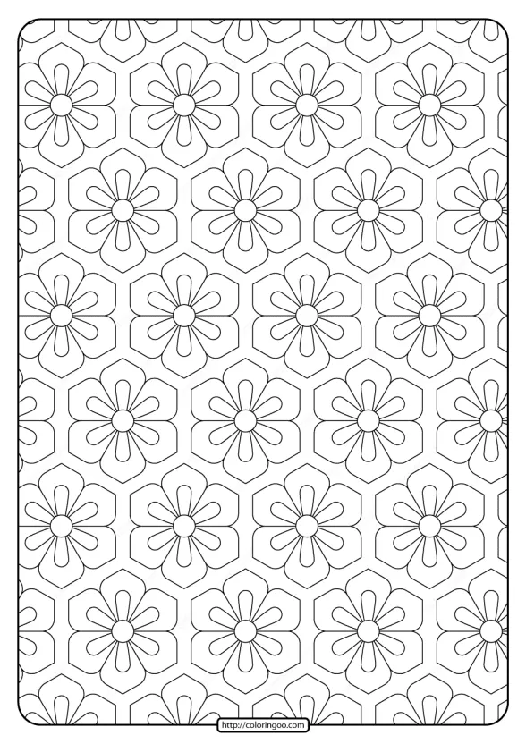 printable flower pattern coloring page