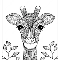 printable giraffe mandala pdf coloring page