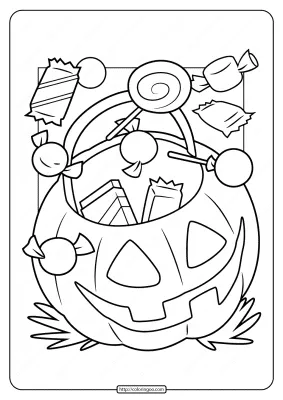Printable Halloween Candy Pdf Coloring Page