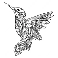 printable hummingbird mandala pdf coloring page