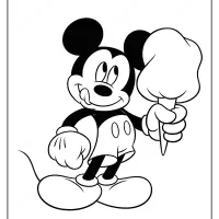 printable mickey mouse cotton candy coloring page
