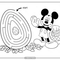 printable mickey mouse maze game coloring page