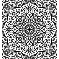 printable ornament indian flower mandala coloring page