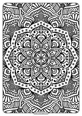Printable Ornament Indian Flower Mandala Coloring Page