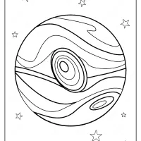 printable planet jupiter doodle pdf coloring page