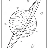 printable planet saturn doodle pdf coloring page