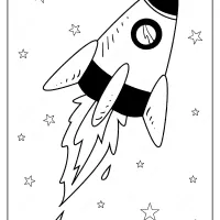 printable spacecraft in space pdf coloring page