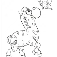 printable zebra and butterfly pdf coloring page
