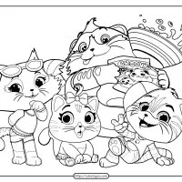 free printable 44 cats pdf coloring page
